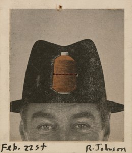 Untitled (Man in Hat with Metallic Thread)