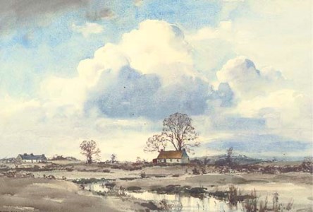 Cottages by a stream near Ballynahinch, Co. Down