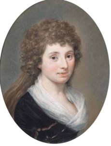 Portrait of Hyacinthe, Marchioness Wellesley, half-length, in a black dress and muslin scarf