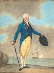 Portrait of Captain Rait in the uniform of the East India Company