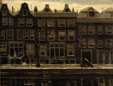 Canal houses in winter