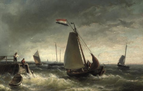 Sailing vessel 'De Hoop' on choppy waters