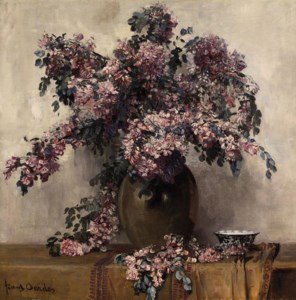 A still life with pink flowers