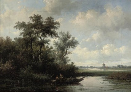 Fishing in a polder landscape