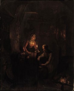 A family by candlelight