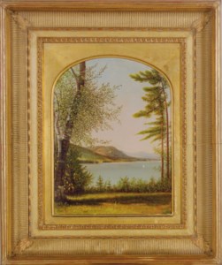 View of Lake George through the forest clearing