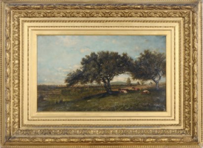Pastoral landscape with cows