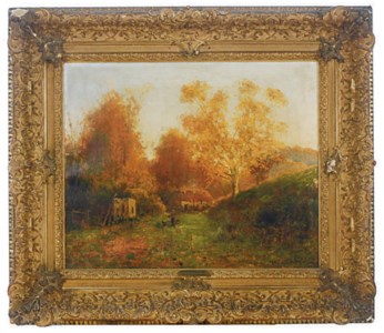 Woodland home in the fall