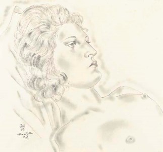 Buste de femme allongée