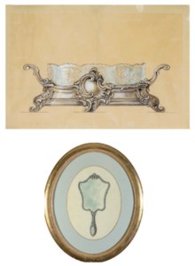 Design for a dinner-service centrepiece; and Design for a mirror