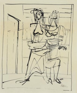 Two figures in an interior