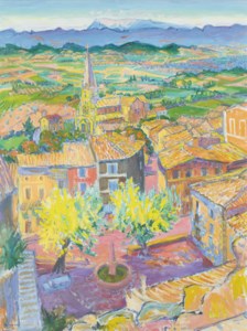 Bonnieux with Mont Ventoux in the background (Vaucluse)