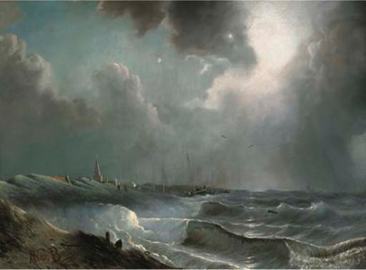 Scheveningen beach on a windy day