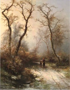 In the forest in winter