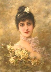 Elégante aux roses jaunes