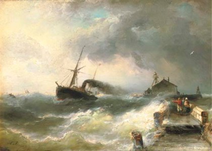 The arrival of the steamship