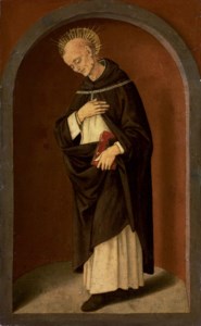 Saint Bernardino of Siena, in a sculpted niche