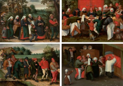 MARTEN VAN CLEVE, The procession of the bride; The procession of the groom; The wedding feast; and The blessing of the marriage