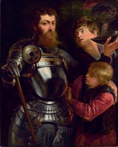 Sir Peter Paul Rubens, Portrait of a commander, three-quarter-length, being dressed for battle