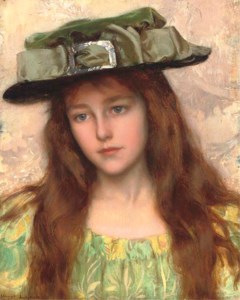 A Young Beauty in a Green Hat