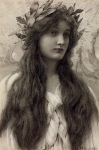 Maiden with a laurel wreath