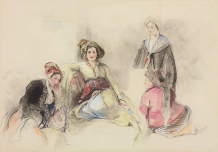 Four women in an interior, Brussa, Turkey