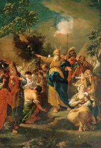 Moses drawing water from the rock