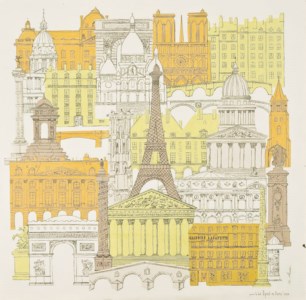 AVRIL A PARIS (étude pour un foulard Hermès)