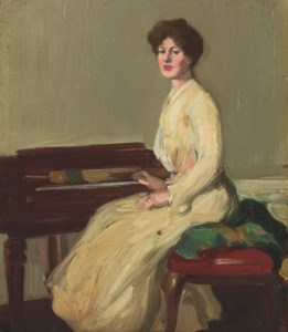 At the piano