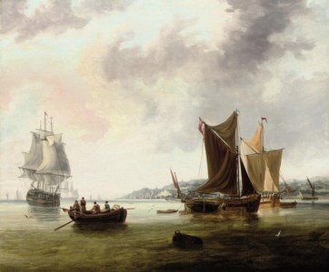 View of Gravesend, Kent, with shipping in the river