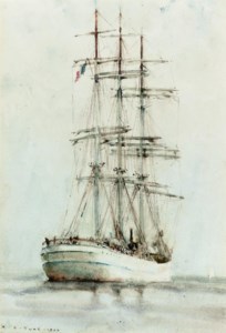 A French windjammer lying at anchor