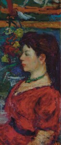 Portrait of a Young Woman with a Red Dress