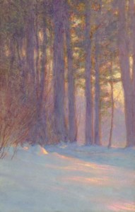 Woods in Snow at Dusk