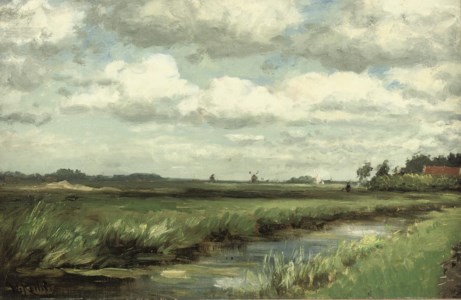 Polder Landscape with Mills in the Distance