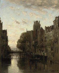 A View of the Voorstraathaven with the Grote Kerk Beyond, Dordrecht
