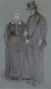 The elderly couple