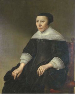 Portrait of a lady, three-quarter-length, in a black dress