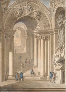 The Scala Regia in Saint Peter's Basilica, Rome, with the statue of Constantine to the right
