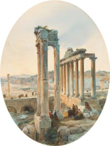 Le Forum romain avec un groupe de figures au premier plan