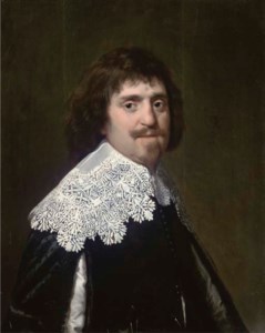 Portrait of a gentleman, half-length, in a black slashed doublet with a lace collar