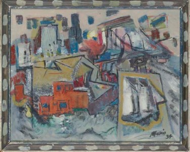 John Marin, Sailboat, Brooklyn Bridge, New York Skyline