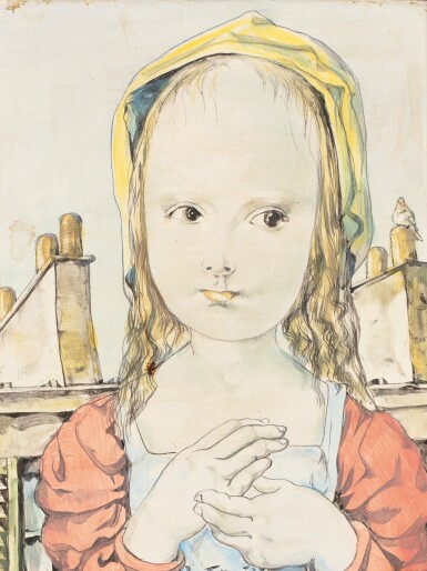LÉONARD FOUJITA | PETITE FILLE AU PIGEON     