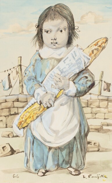 LÉONARD FOUJITA | FILLETTE AU PAIN     