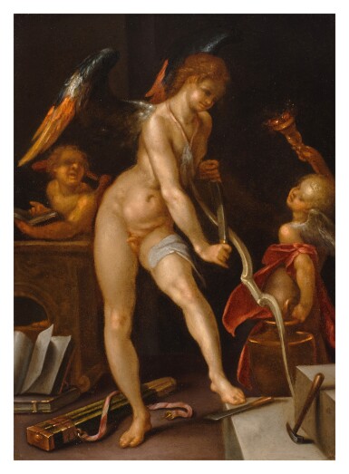 Cupid Carving his Bow