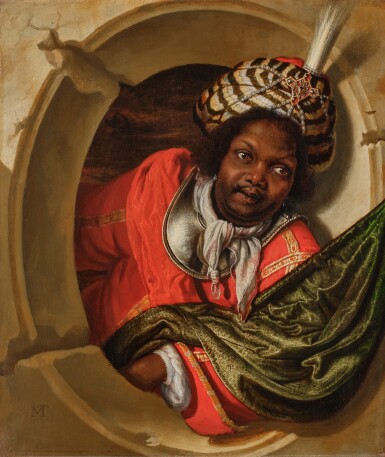 Portrait of a Man Holding a Standard