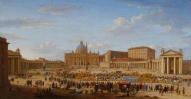 Rome, A View of Saint Peter's Square with the Entry of the Imperial Ambassador Ercole Ludovico Turinetti, Marquis of Prié