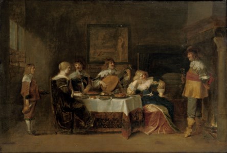 An elegant company making merry