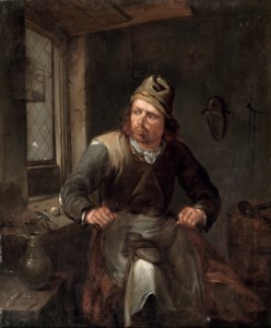 A cobbler in his workshop