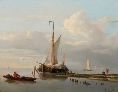 A barge moored at a pier