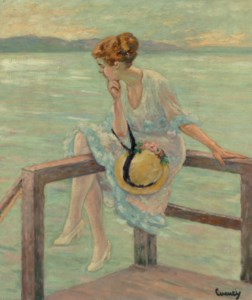 Seated Woman on a Railing
